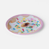 Doughnut strooit roze wit schattig papier bord (Gekanteld)