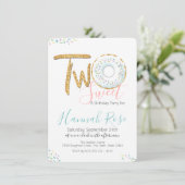 Doughnut twee lief 2e verjaardagsfeest kaart (Staand voorkant)