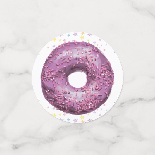 Doughnut verjaardag gepersonaliseerd confetti (Kleine voorkant)