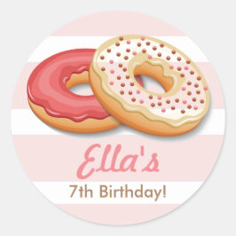 Doughnut Verjaardagsfeestje Stickers
