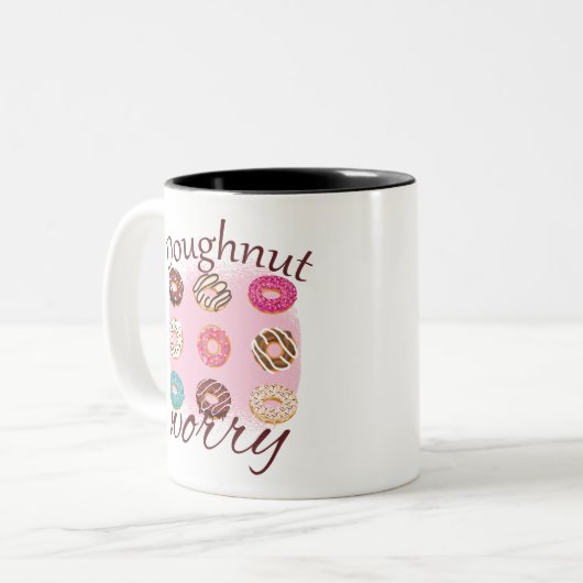 Doughnut Worry Tweekleurige Koffiemok (Voorkant links)