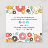 Doughnuts Colorful Pattern Vierkante Visitekaartje (Achterkant)