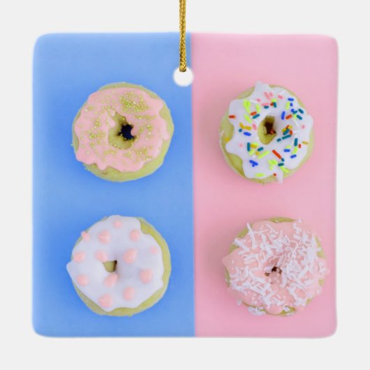 Doughnuts pastel keramisch ornament (Achterkant)