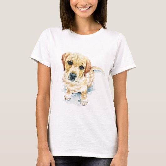 Dougie, de gouden Labrador Retriever pup. T-shirt (Voorkant)