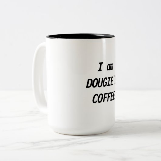 Dougie's koffie-Mok Tweekleurige Koffiemok (Voorkant links)