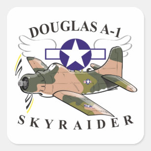 douglas a-1 skyraider vierkante sticker