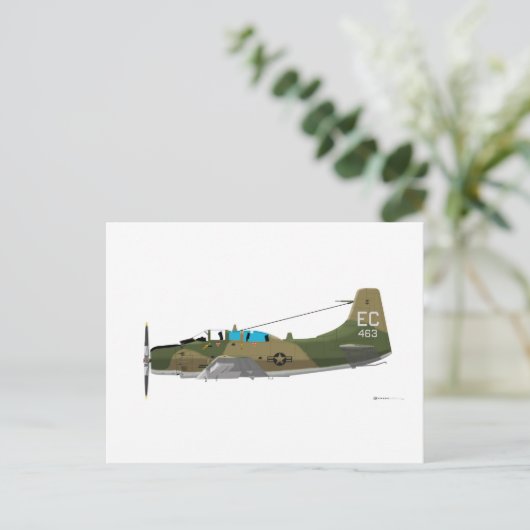 Douglas A-1E Skyraider Briefkaart (Staand voorkant)