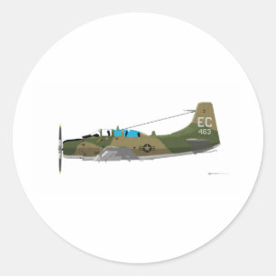 Douglas A-1E Skyraider Ronde Sticker