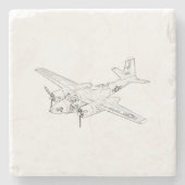 Douglas A-26 Invader Stenen Onderzetter (Voorkant)