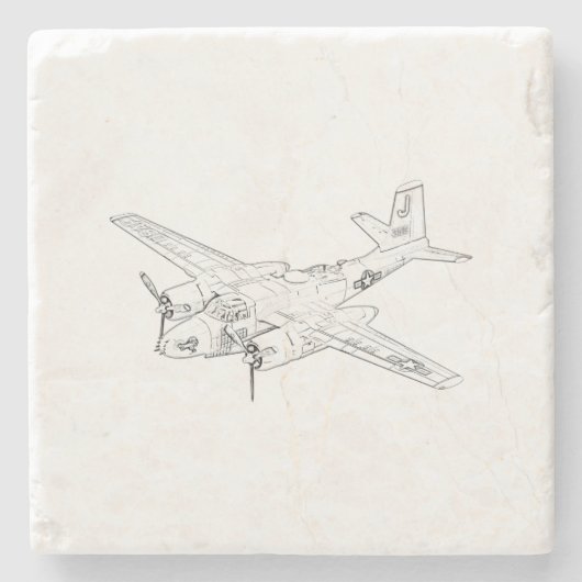 Douglas A-26 Invader Stenen Onderzetter (Voorkant)