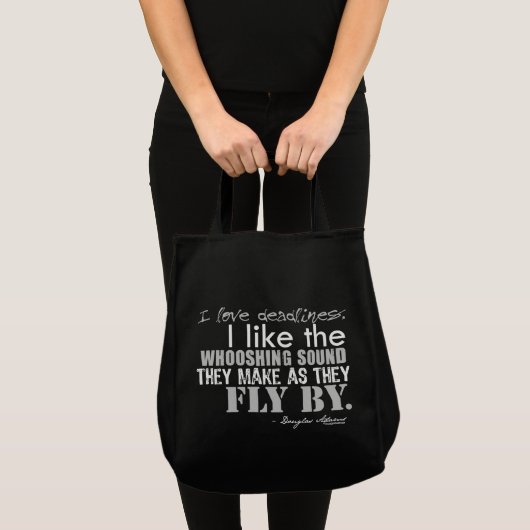 Douglas Adams Deadlines Quote Tote Bag (Voorkant (product))