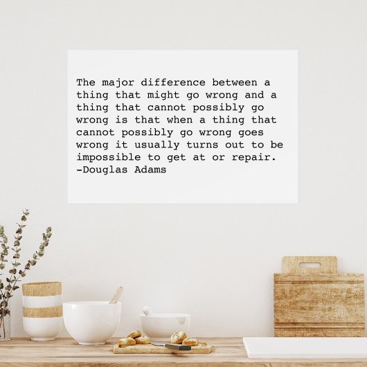 Douglas Adams Poster (Keuken)