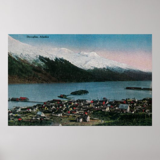 Douglas, Alaska Town ViewDouglas, AK Poster (Voorkant)