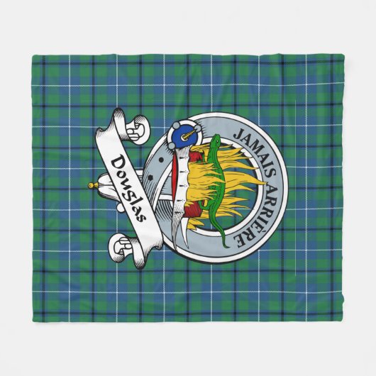 Douglas Ancient Clan Badge Tartan Pset Fleece Deken (Voorkant (Horizontaal))