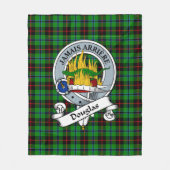 Douglas Black Clan Badge Tartan Pset Fleece Deken (Voorkant)
