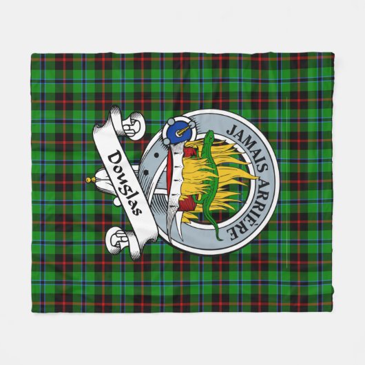 Douglas Black Clan Badge Tartan Pset Fleece Deken (Voorkant (Horizontaal))