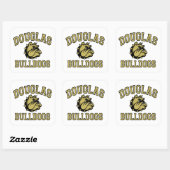 Douglas Bulldogs Vierkante Sticker (Vel)