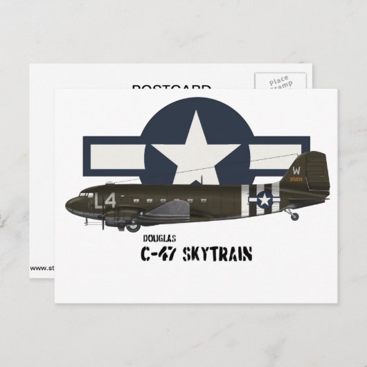 Douglas C-47 Skytrain Briefkaart (Voorkant / Achterkant)