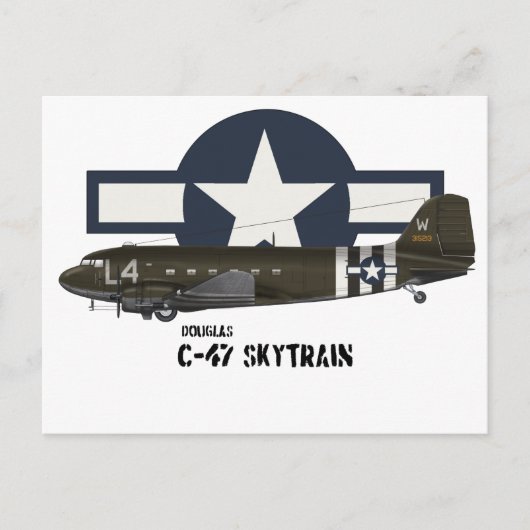 Douglas C-47 Skytrain Briefkaart (Voorkant)