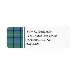 Douglas Clan Ancient Lichtblauw Tartan Etiket