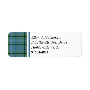 Douglas Clan Ancient Lichtblauw Tartan Etiket