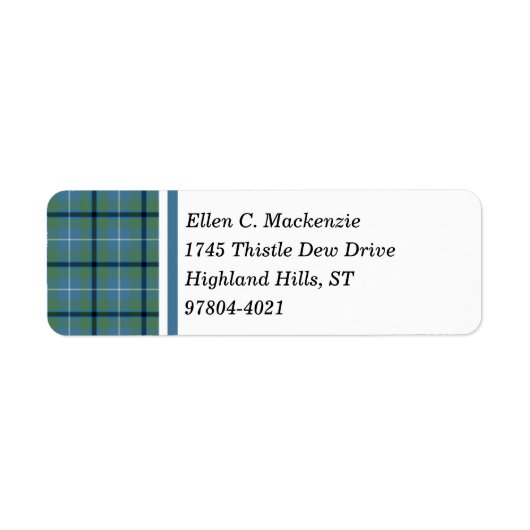 Douglas Clan Ancient Lichtblauw Tartan Etiket (Voorkant)