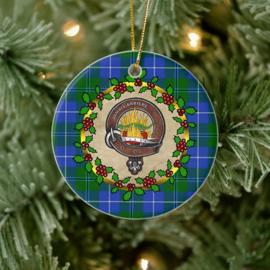 Douglas Clan Badge & Tartan Persoonlijke mas Keramisch Ornament (Boom)