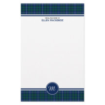Douglas Clan Donkerblauw Modern Tartan Monogram