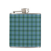 Douglas Clan Lichtblauw en Groen Oud Tartan Heupfles (Voorkant)
