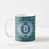 Douglas Clan Lichtblauw Oud Tartan Monogram Koffiemok (Links)