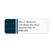 Douglas Clan Modern Navy Blue Tartan Etiket (Voorkant)