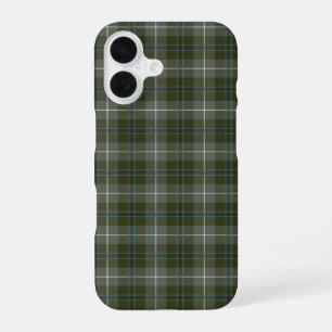 Douglas Clan Moss Groen Verweerd Tartan iPhone 16 Hoesje