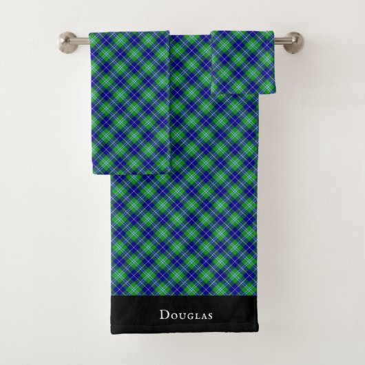 Douglas Clan Tartan Pset Scottish Pattern Bad Handdoek (Insitu)