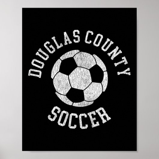 Douglas County Soccer Retro Vervuild 90's Vintag Poster (Voorkant)