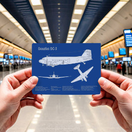 Douglas DC-3 - Vliegtuig Blauwdruk Tekenplan ABD Briefkaart