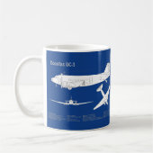 Douglas DC-3 - Vliegtuig Blauwdruk Tekenplan ABD Koffiemok (Links)