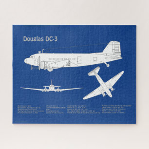 Douglas DC-3 - Vliegtuig Blauwdruk Tekenplan ABD Legpuzzel