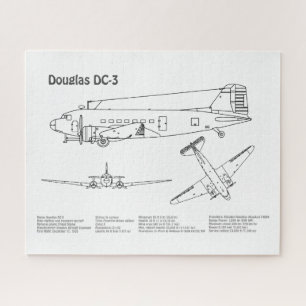 Douglas DC-3 - Vliegtuig Blauwdruk Tekenplannen BD Legpuzzel