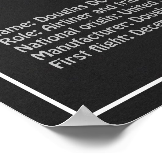 Douglas DC-3 - Vliegtuig Blauwdruk Tekenplannen PD Poster (Hoek)