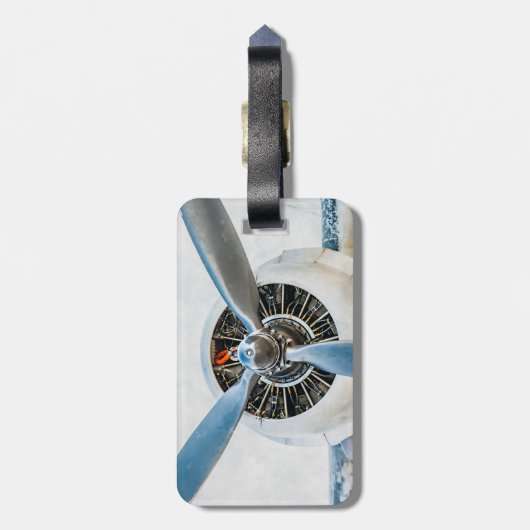 Douglas DC-3 Vliegtuig. propeller Bagagelabel (Achterkant verticaal)