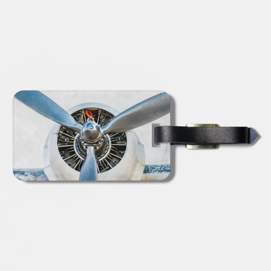 Douglas DC-3 Vliegtuig. propeller Bagagelabel (Achterkant horizontaal)