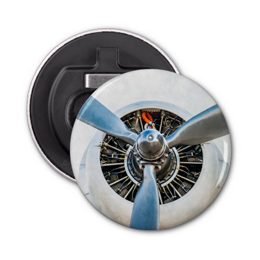 Douglas DC-3 Vliegtuig. propeller Button Flesopener (Voorkant)