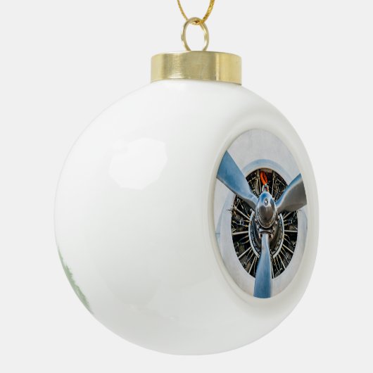 Douglas DC-3 Vliegtuig. propeller Keramische Bal Ornament (Links)