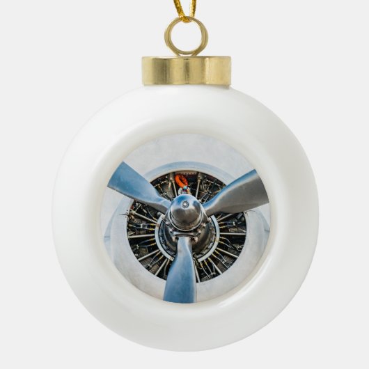 Douglas DC-3 Vliegtuig. propeller Keramische Bal Ornament (Voorkant)