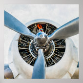 Douglas DC-3 Vliegtuig. propeller Poster (Voorkant)