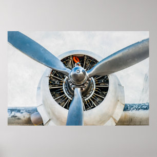 Douglas DC-3 Vliegtuig. propeller Poster