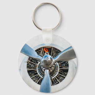 Douglas DC-3 Vliegtuig. propeller Sleutelhanger