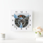 Douglas DC-3 Vliegtuig. propeller Vierkante Klok (Huis)