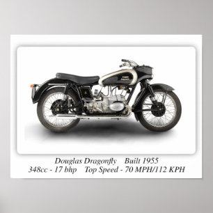 Douglas Dragonfly-motorfiets - A3-Poster Poster