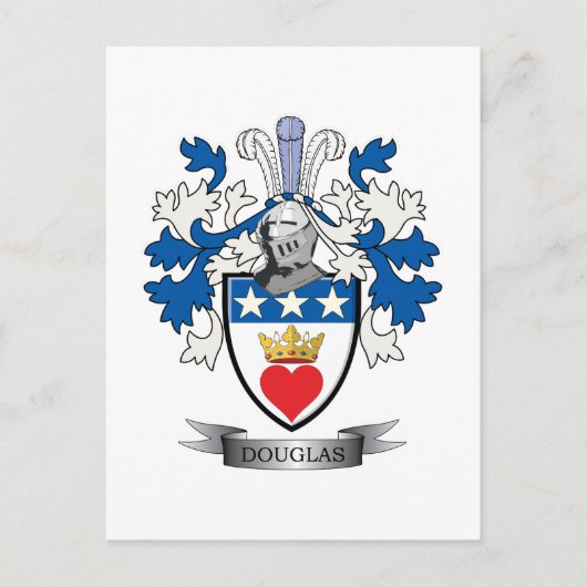 Douglas Family Crest Coat of Arms Briefkaart (Voorkant)